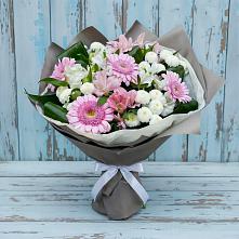 Букет цветов из:  Герберы, Альстромерии и Хризантемы #REPLACE_PRED# Федюково