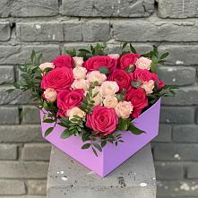 Цветочная композиция из Розы в коробке #REPLACE_PRED# Федюково