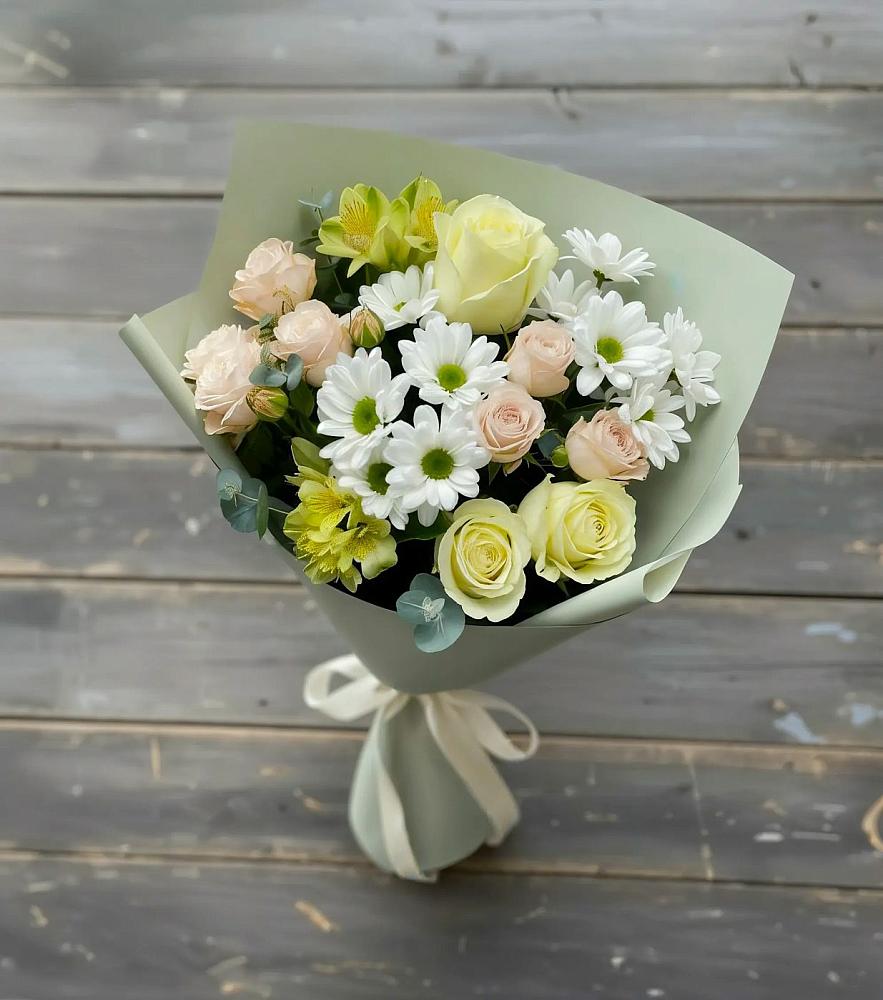 Букет цветов из: Альстромерии, Розы и Хризантемы в Федюково