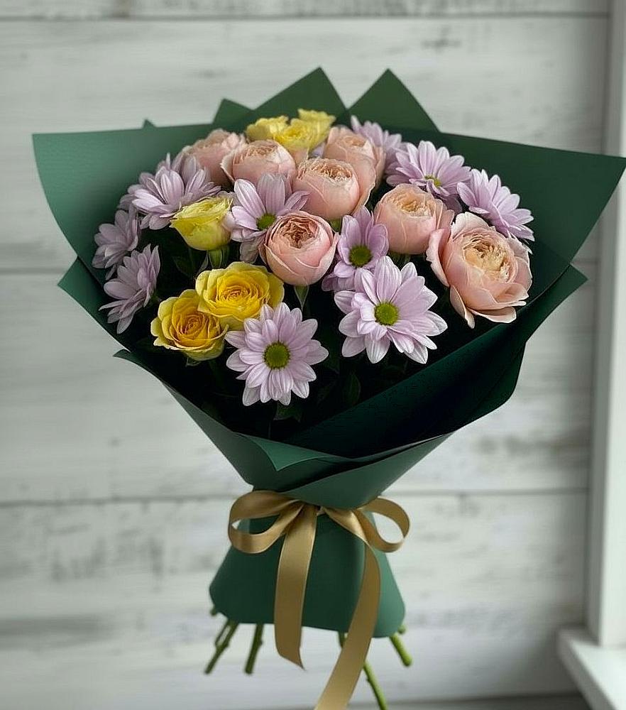 Букет цветов из: Хризантемы и Розы в Федюково