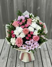 Букет цветов из:  Альстромерии, Гвоздики, Розы и Хризантемы #REPLACE_PRED# Федюково