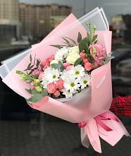 Букет цветов из:  Розы, Лизиантусы и Хризантемы в Федюково