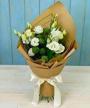 Букет цветов из:  Хризантемы и Лизиантусы в Федюково