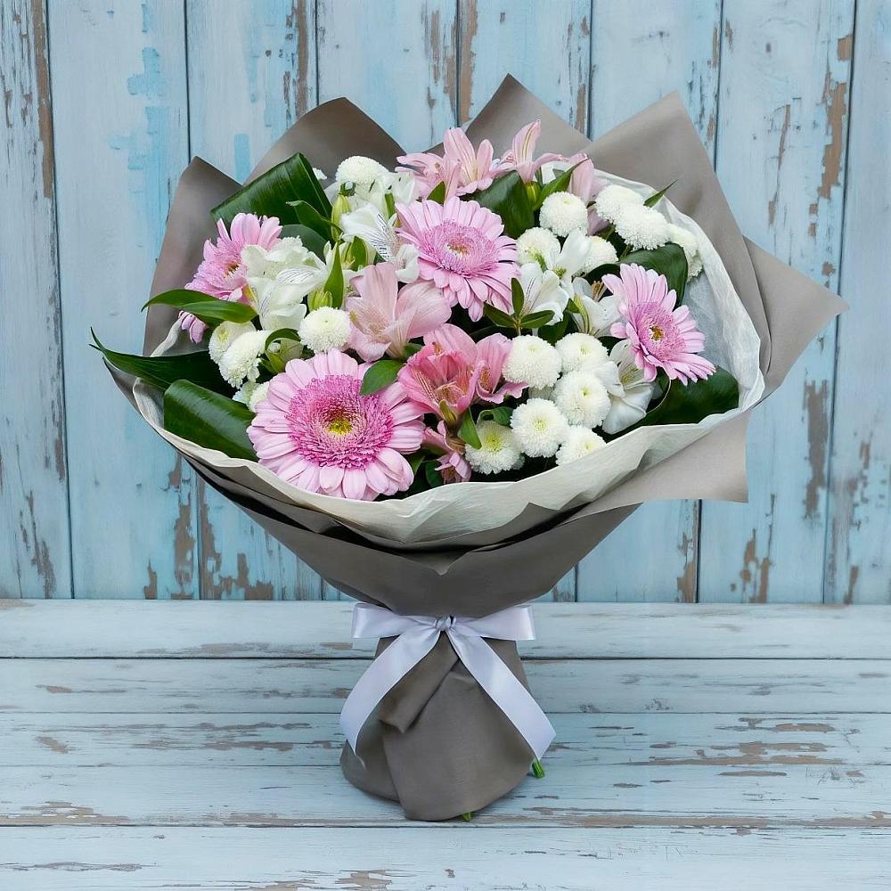Букет цветов из: Герберы, Альстромерии и Хризантемы в Федюково