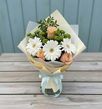 Букет цветов из:  Герберы, Розы и Хризантемы #REPLACE_PRED# Федюково