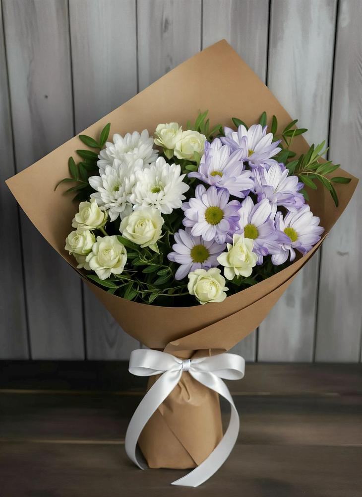 Букет цветов из: Хризантемы и Розы в Федюково