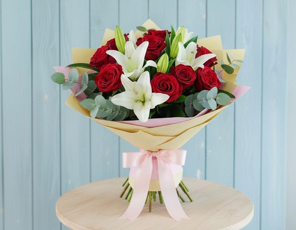 Букет цветов из: Лилии и Розы в Федюково
